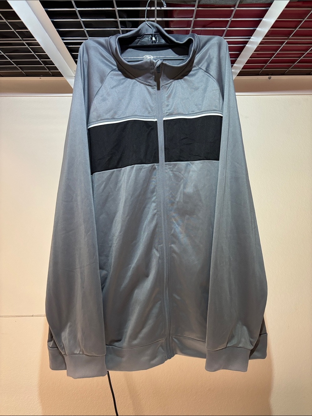 Men's Athletic Works Gray Zip Track Jacket w/ Black Chest Panel 3XL (54-56)
